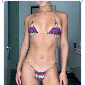 Oh Polly Multicolor Zigzag Bikini